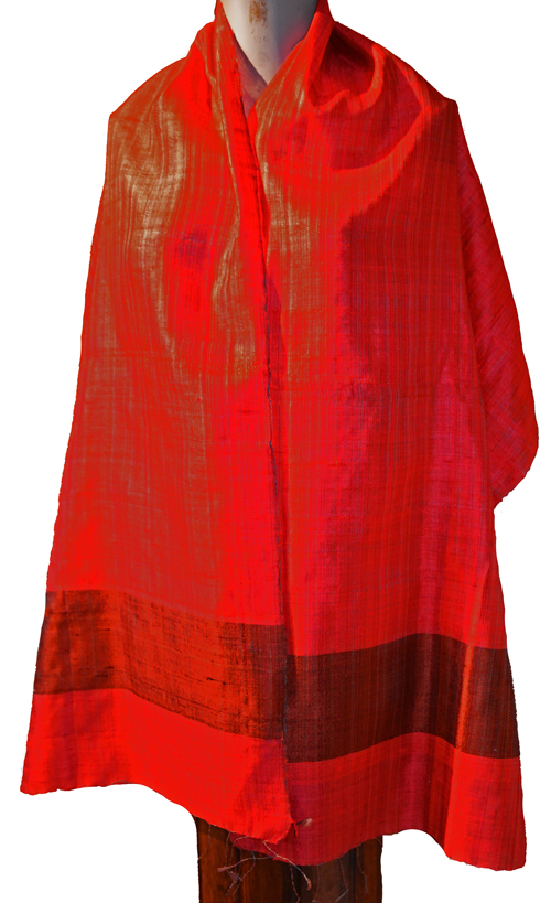 Foulard en soie sauvage à deux couleurs